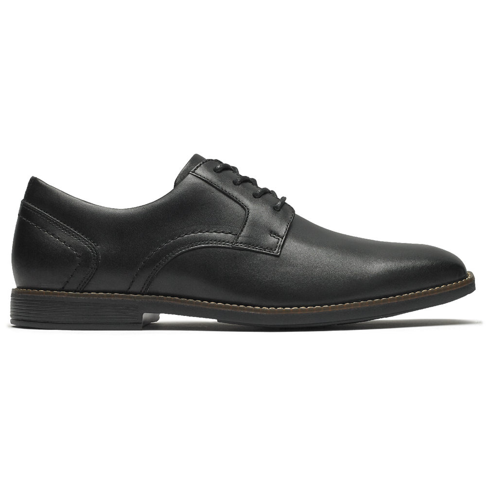 Rockport Singapore Mens Lace Up - Slayter Plain Toe Shoe Black - TL2891403